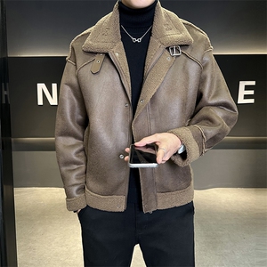 M-3XL 9927-P195 控券后288 冬季保暖皮毛一体加厚皮衣外套男图片