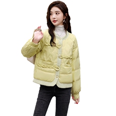 轻薄羽绒服女短款冬季2023新款大码时尚新中式白鸭绒外套现货现货，女装羽绒服，一安秀