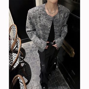 现货！25春季男士设计感夜店闪片小香风短款垫肩外套XXF21-P168图片