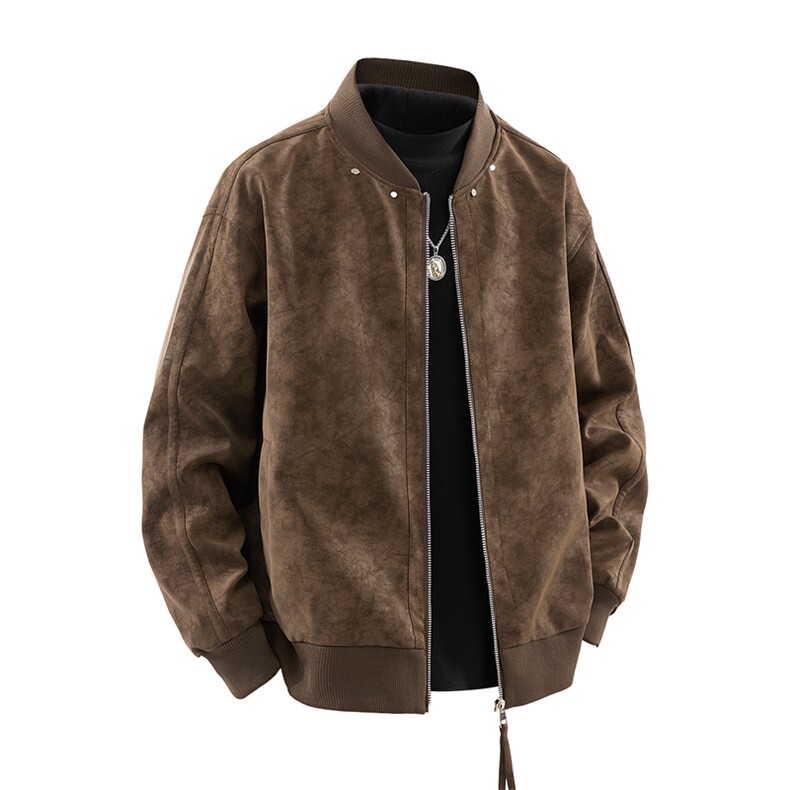 春秋新款皮夹克男宽松复古做旧美式翻领皮衣外套JK02569-P85,男装皮衣,星座308B-2