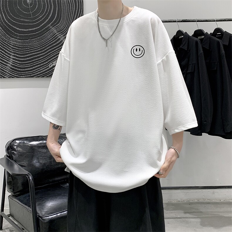 Q11224-P30 春夏季七分袖t恤男大码五分袖男短袖中袖 大皂风图片