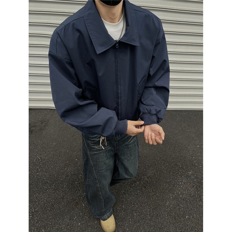 黑墙春季翻领飞行服夹克短款外套男装宽松外套春装拉链衫S384特68图片