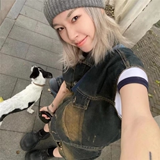 美式复古水洗牛仔马甲背心潮男女夏季街头五分裤百搭宽松无袖外套，男装牛仔裤，星座1210-1