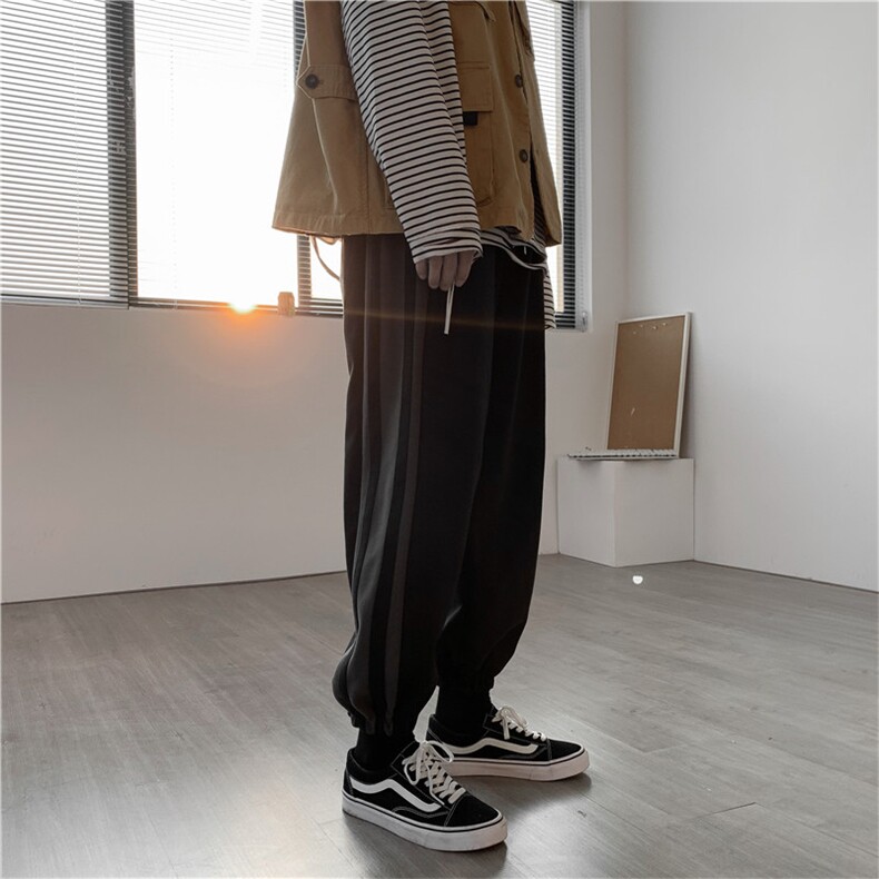 韩版腿卫潮流长裤休闲垂坠动裤男货运宽松秋冬季束脚裤K059-P32,男装休闲裤,星座512-3