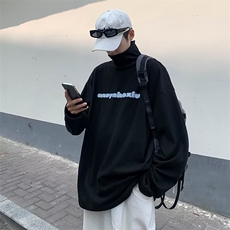韩版ins百搭宽松青少年潮流打底衫春秋高领长袖T恤男T1377-P30，男装T恤，星座512-2