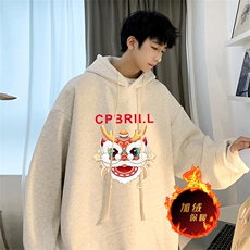 龙年卫衣冬季美式加绒加厚卫衣外套DL1730常规特P35加绒特40，男装卫衣，电商A486