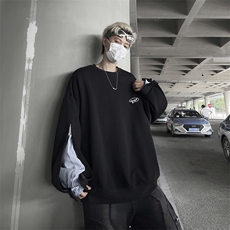 印花秋冬卫衣男韩版新款圆领宽松上衣chic港风潮流WY048-P45，男装卫衣，星座308B-2