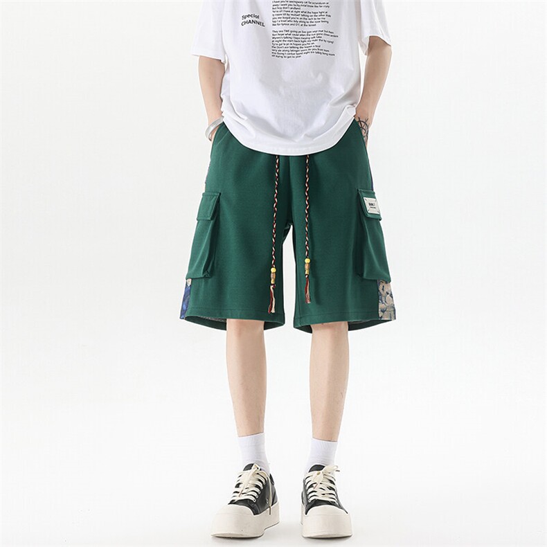 8XL-M 华夫格针织短裤男夏季风宽松潮流休闲四五分裤DK1540P45图片