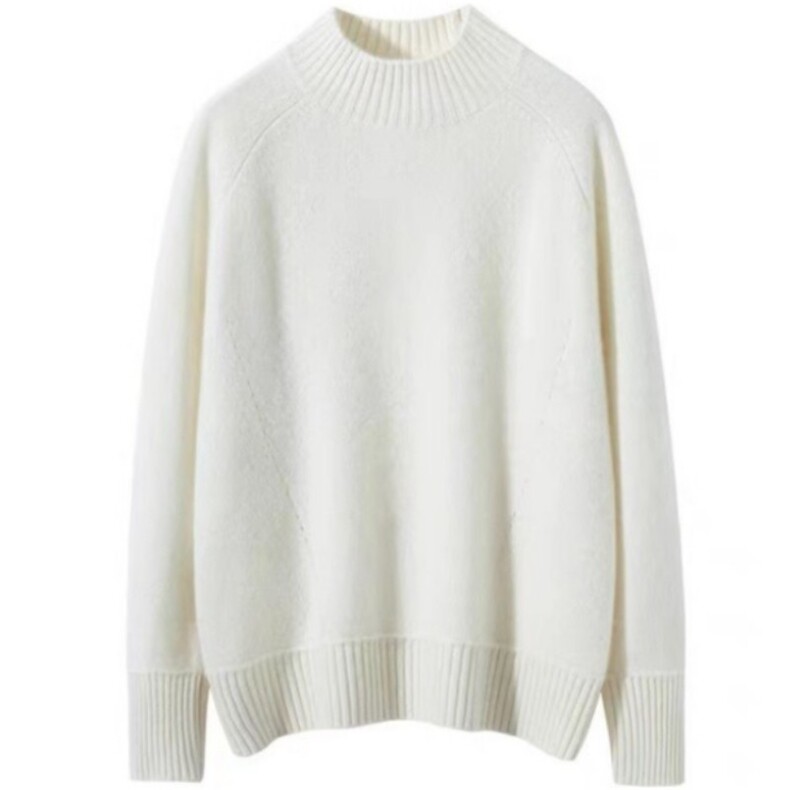 明星同款高领衫女秋冬新款宽松慵懒风毛衣加厚针织打底，女装针织衫/毛衣，佑昭祥羊绒