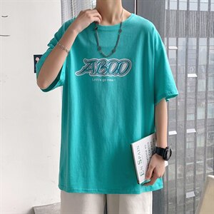 ！2021夏季新款男士纯棉短袖T恤宽松半袖体恤衫T2150P25图片