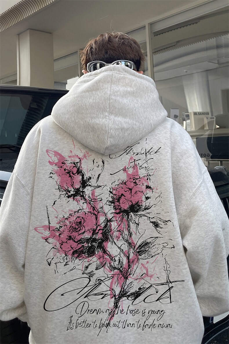 已注册/华棉春秋外景潮大码宽松连帽卫衣男WY00724/P45加绒P50,男装卫衣,电商B316