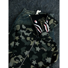 现货特P45美式迷彩鲨鱼情侣卫衣~XZ610A-W8805，男装卫衣，星座610A