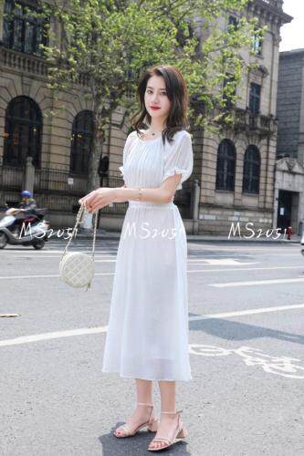 夏季新款连衣裙，女装连衣裙，米社