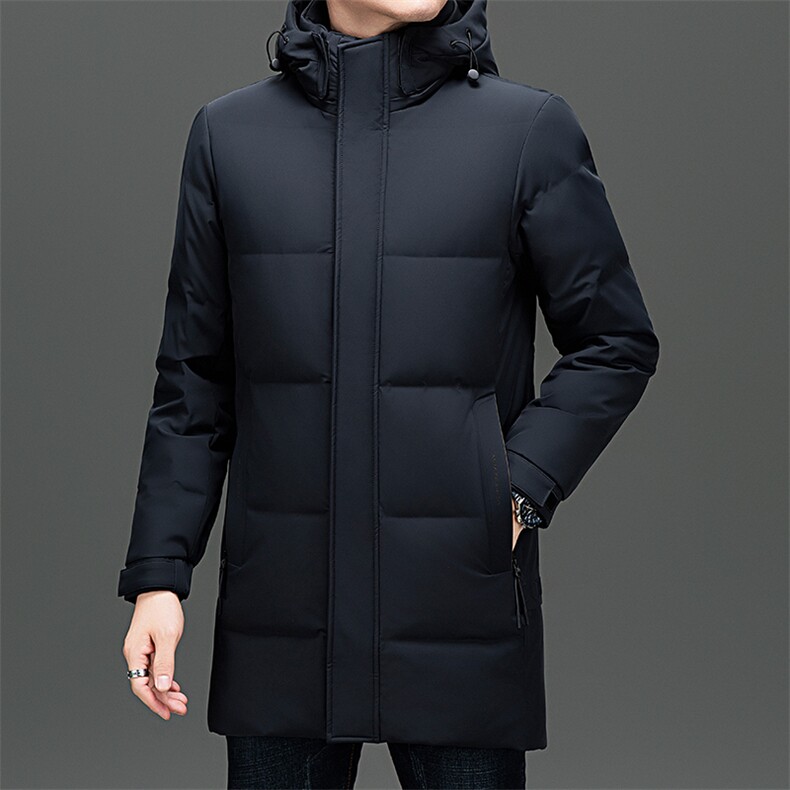 新标羽绒服男士中长款冬季新款加厚保暖连帽爸爸防寒服休闲外套,男装羽绒服,电商B212（原钱塘6029）