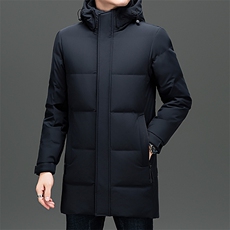 新标羽绒服男士中长款冬季新款加厚保暖连帽爸爸防寒服休闲外套，男装羽绒服，电商B212（原钱塘6029）