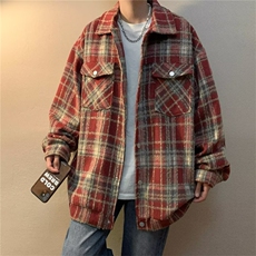 A257-P60小香风美式情侣痞帅夹克外套男春秋季日系格子上衣服，男装夹克，星座512-6