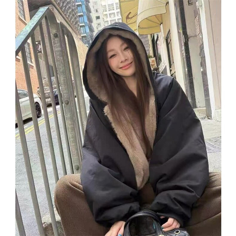 两面穿现货重磅短款座山雕棉衣男女双面穿毛毛绒棉服加厚外套，男装棉衣，电商A486