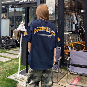 万针全刺绣工艺抖音得物高品质260克重磅纯棉双纱美式高街短袖T恤图片