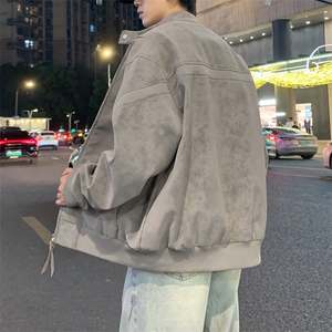 痞帅美式飞行夹克痞帅高级感立领冷色高级感工装外套JK02550-P88图片
