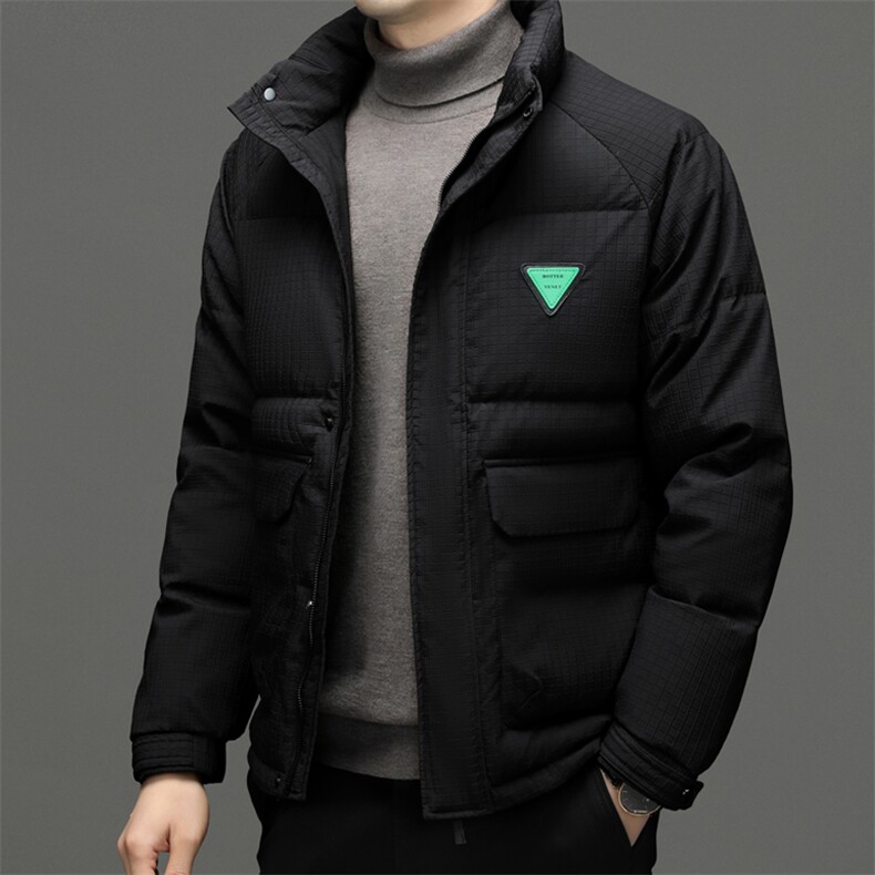 男士商务休闲立领羽绒服2023年新款中年冬季加厚保暖白鸭绒外套男,男装羽绒服,电商B212（原钱塘6029）