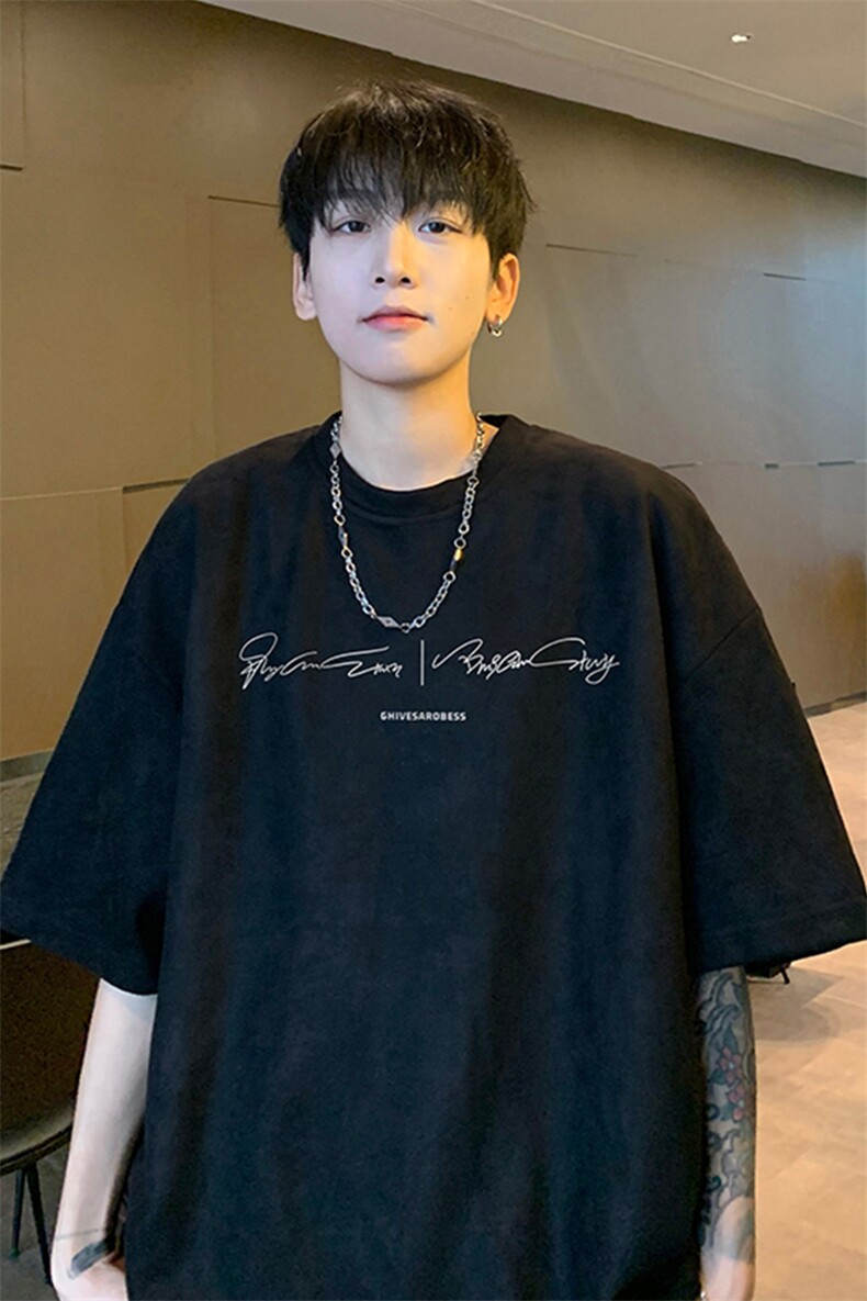 量大优供视频重磅麂皮绒短袖T恤男JPDX210-特P19,男装T恤,电商B367