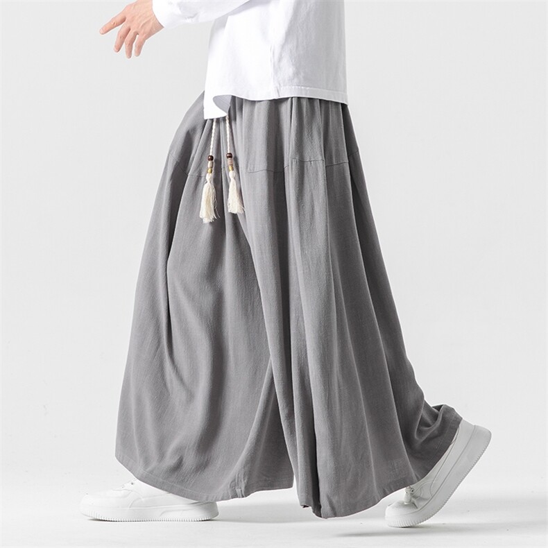秋装新款 大码风棉麻亚麻休闲裤阔腿裤日系直筒裤潮 K262/P75图片