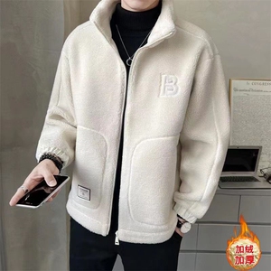 欧洲站羊羔毛外套男秋冬季2024新款棉服男装颗粒绒棉衣加厚潮牌图片
