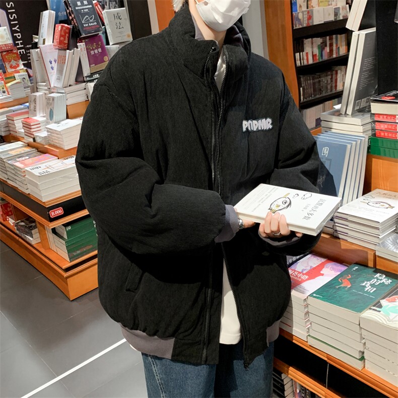 美式复古宽松立领棉衣外套灯芯绒棉袄男冬季加厚棉服W7982-P78,男装棉衣,星座512-4