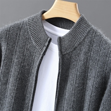 2025年秋季新款百搭男士麦穗开衫，男装羊毛衫，嘉日羊绒