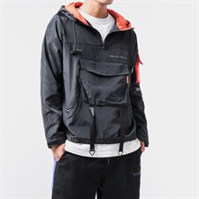 2020无影墙秋季大码宽松连帽套头运动夹克男外套潮牌J938-P65，男装夹克，电商A001
