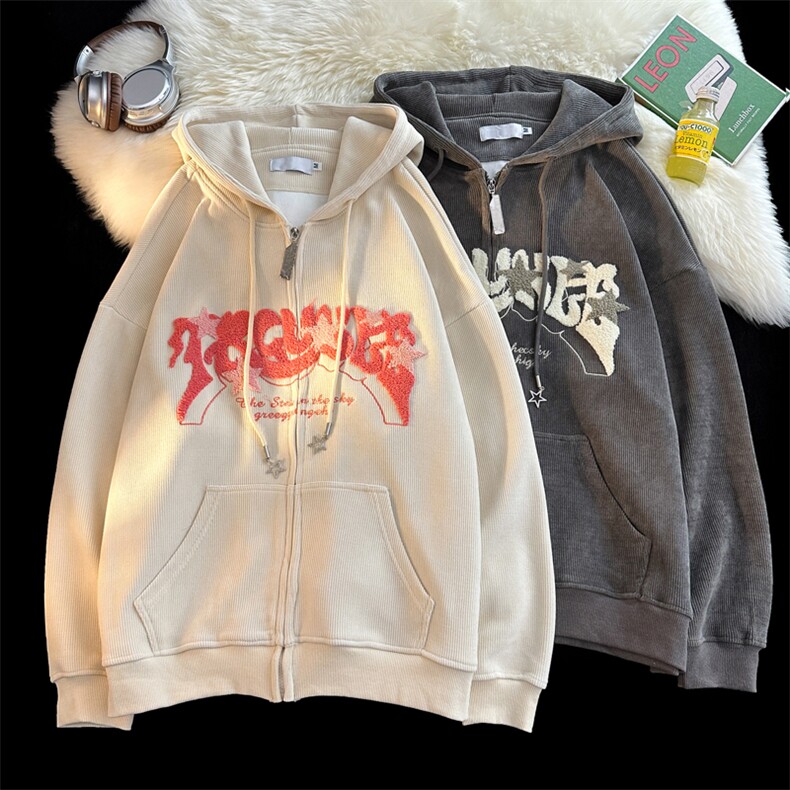 23春季新款潮男连帽刺绣外套夹克JK0611-P45,男装夹克,星座308B-1