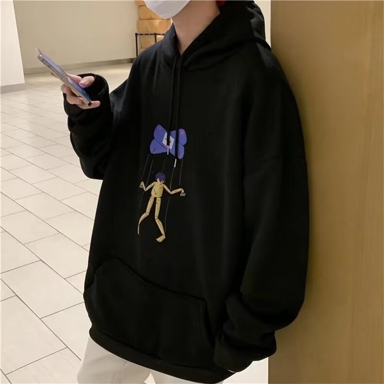 秋季卫衣男连帽潮牌ins港风设计感上衣情侣宽松潮流外套W5054-P26,男装卫衣,星座512-2