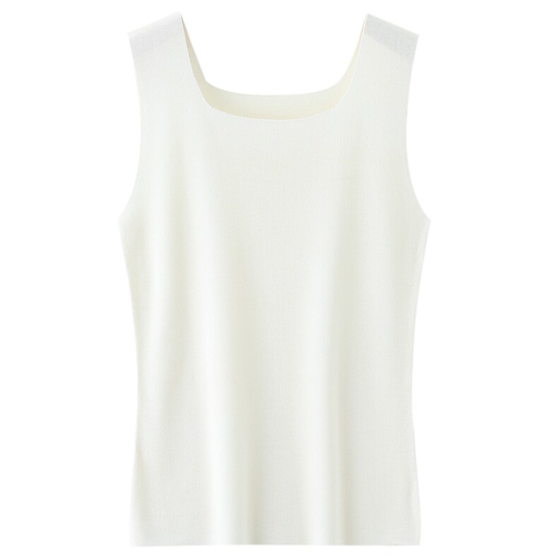 针织吊带背心女2025夏季方领西装内搭打底上衣短款小个子外穿美背，女装背心吊带，朝思羊绒