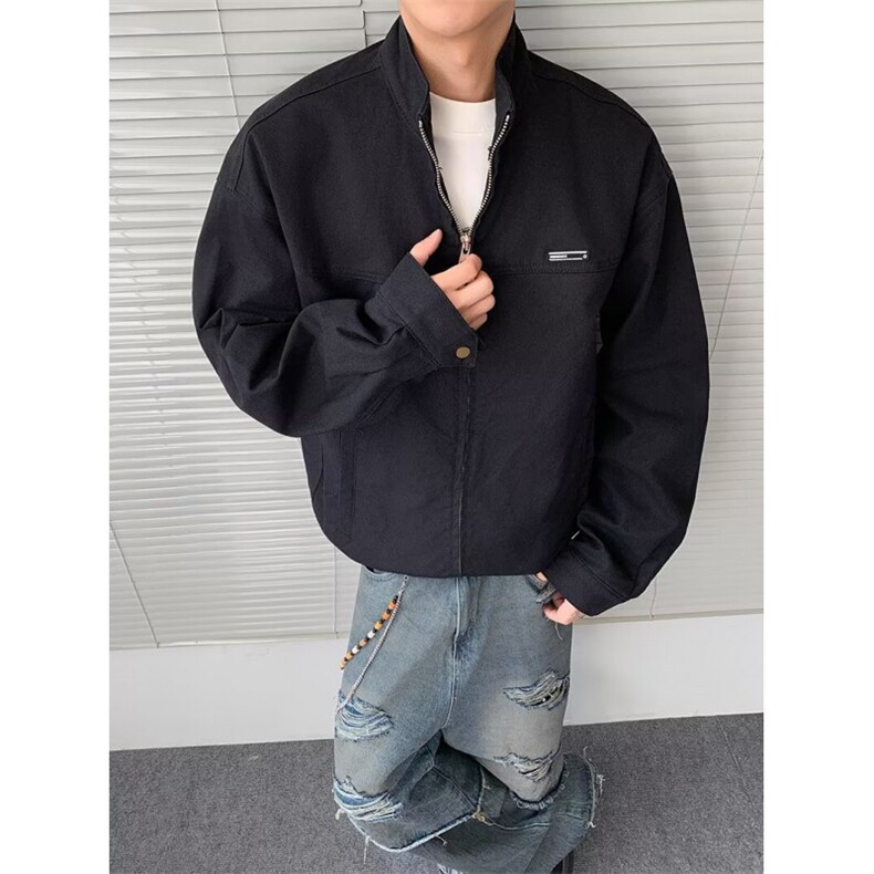 纯棉夹克外套立领重磅简约休闲百搭潮上衣外套XZ212-QJK1045-P80,男装夹克,星座212