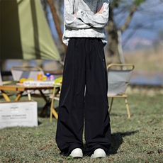 日系cityboy褶皱堆积感工装裤男春秋季美式高街直筒宽松伞兵裤子，男装休闲裤，电商B238
