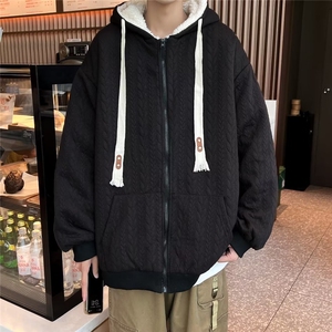羊羔绒外套男士冬季棉袄子潮牌连帽棉服2024新款冬装棉衣图片
