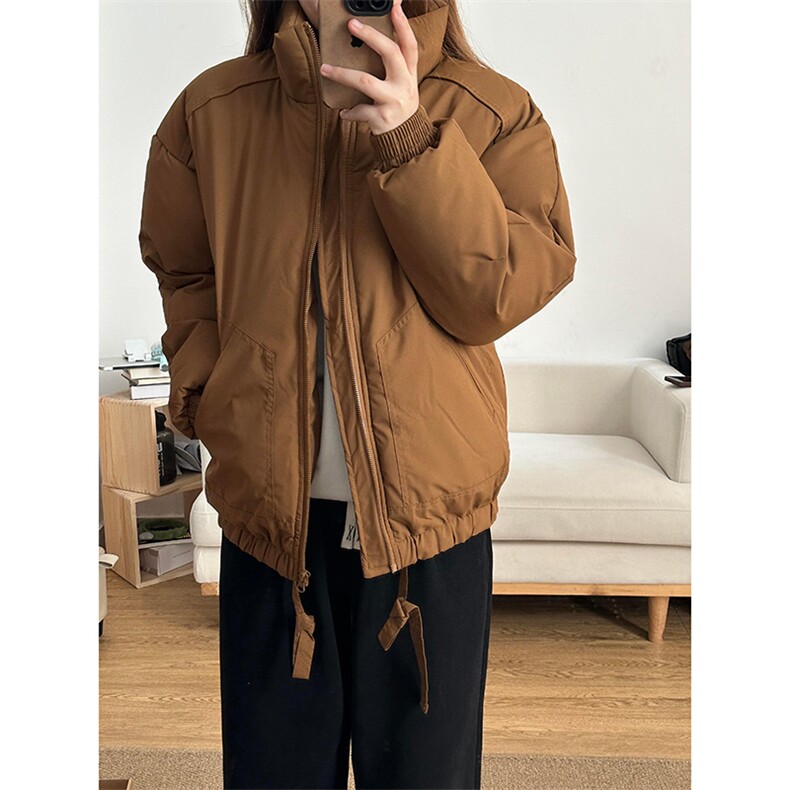 现货冬季美式休闲加厚雪山外套夹克立领纯色三防户外工装棉服,男装夹克,电商A486