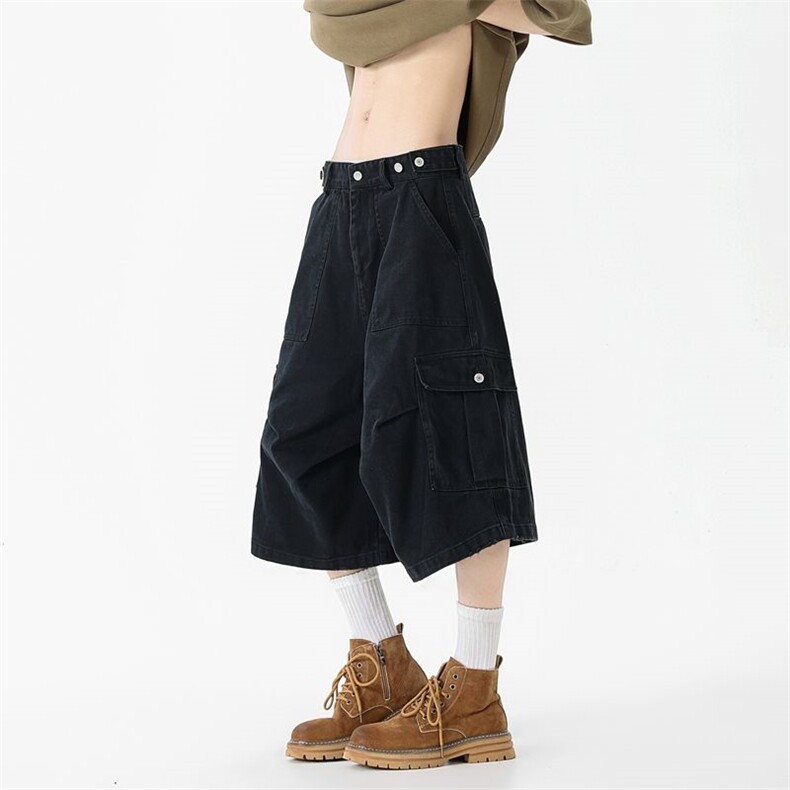 美式复古水洗做旧解构大口袋工装裤男女夏季XZ201-KZ053P55，男装工装外套，星座201