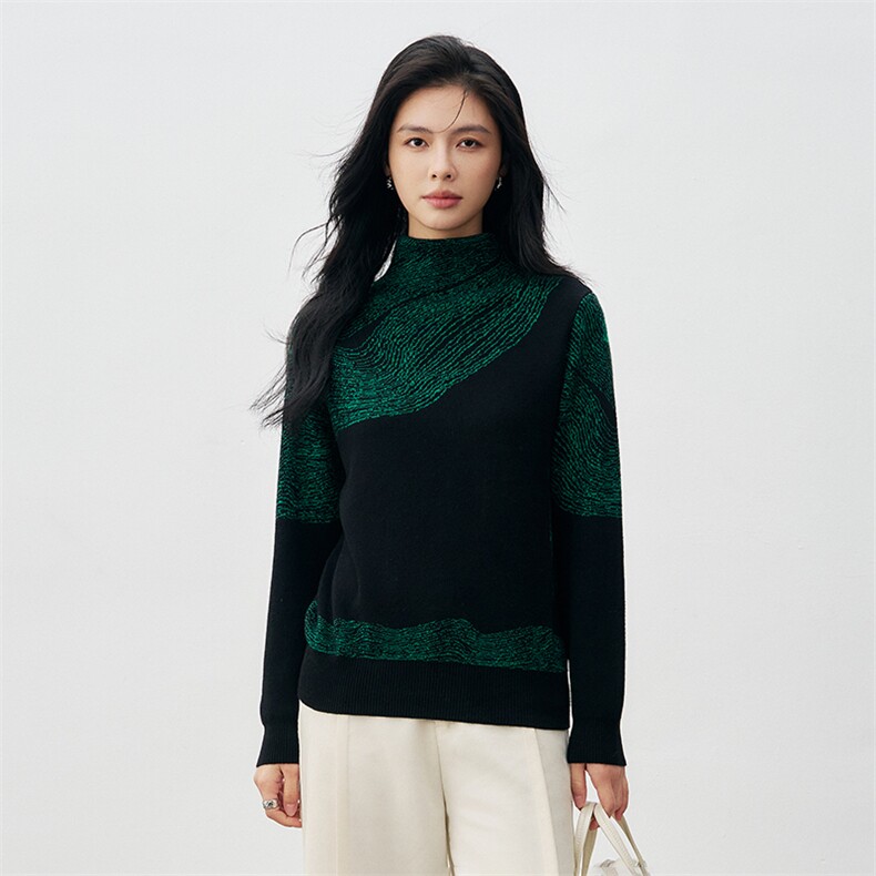 打底衫女秋冬内搭半高领套头保暖长袖羊毛针织毛衣，女装针织衫/毛衣，米莲尼羊绒