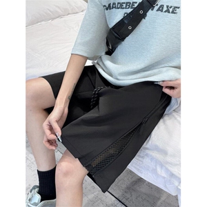 网眼短裤男女夏季2025侧边拉链速干工装裤子休闲五分裤K6395-P34图片