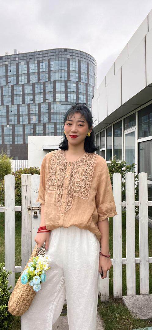 纯苎连衣裙小衫裤子裙子衬衣 时尚风 风淑女风休闲风，女装连衣裙，川哲