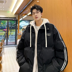 棉衣男冬季新款港风宽松假两件宽松连帽学生棉服MY8882-P82，男装棉衣，星座214-3