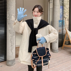 韩版宽松风衣羽绒服+披肩（90绒100-120g)-2C016-9053-P330-K480，女装羽绒服，2C016