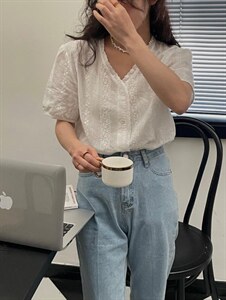 定制钩花小衫～图片