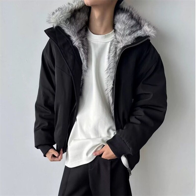 美式复古宽松座山雕毛领棉服外套男冬季加厚夹克棉衣M90888-P125,男装夹克,星座1008