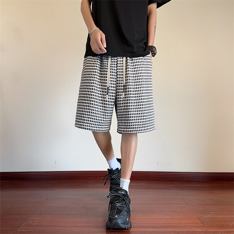 25短裤男夏季美式复古拼接五分裤潮牌宽松大码XZ102B-1DK2595P30,男装牛仔裤,星座102B-1
