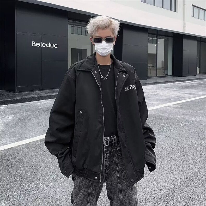 美式复古休闲工装夹克春秋季宽松痞帅男士衣服潮流刺绣HY756-P70,男装夹克,星座1109-3
