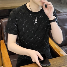 夏季新款短袖圆领满天星高品质青年修身短袖T恤上衣L5310-P30，男装T恤，星座310B-3