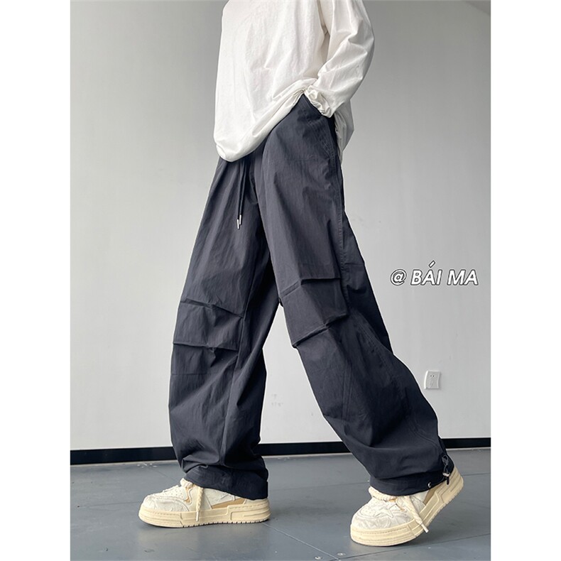 9美式复古垂感休闲宽松机能裤伞兵裤工装裤男女XZ211-1-K2347-65，男装工装外套，星座211-1