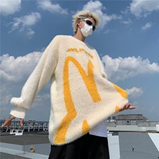 秋冬款式潮男百搭宽松圆领针织毛衣外套，男装针织衫/毛衣，四季星座218-1